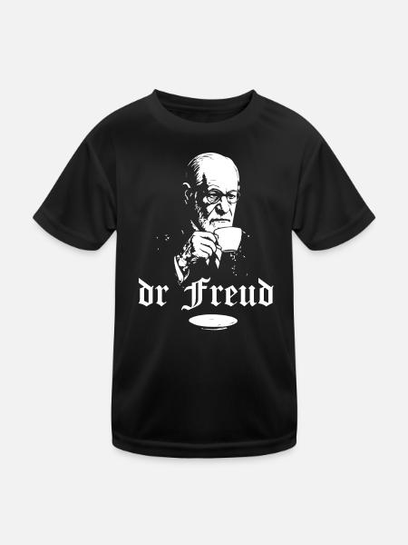 Dr Freud Tea Time Portrait - Kids Functional T-Shirt - black - Front