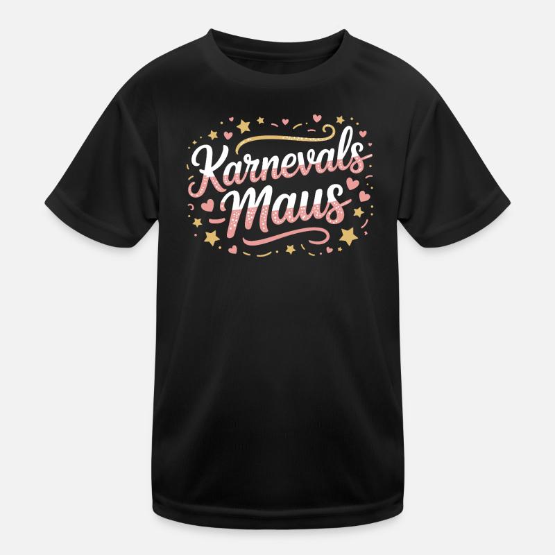 Karnevalsmaus Karneval Köln Kölner Karnevals Maus - Kinder Funktions-T-Shirt - Schwarz