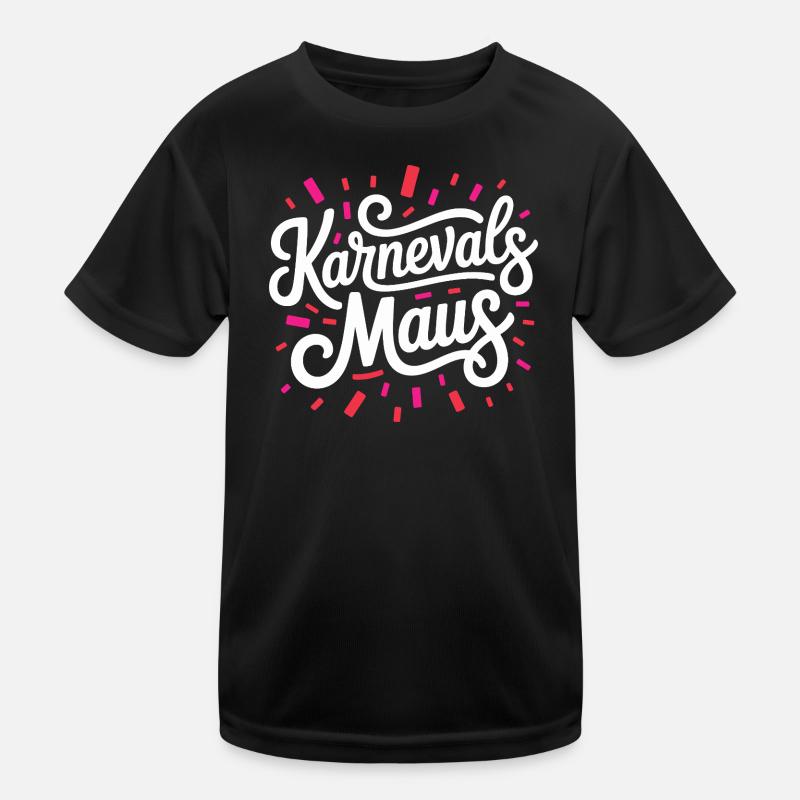 Karnevalsmaus Karneval Köln Kölner Karnevals Maus - Kinder Funktions-T-Shirt - Schwarz