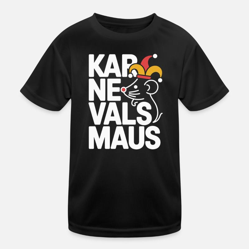 Karnevalsmaus Karneval Köln Kölner Karnevals Maus - Kinder Funktions-T-Shirt - Schwarz