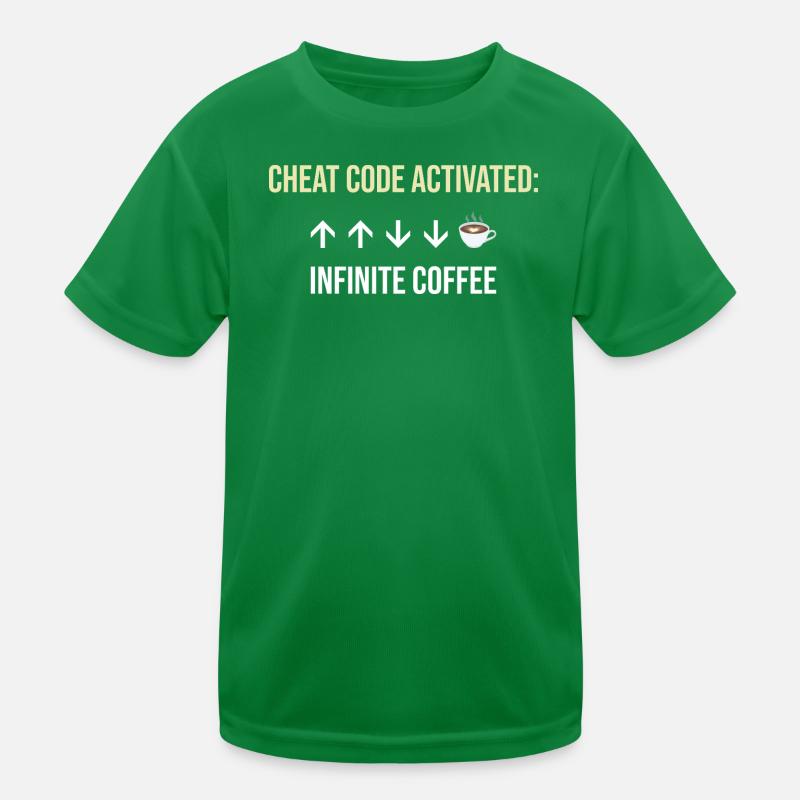 Infinite Coffee Active Cheat Code Kids Functional T-Shirt