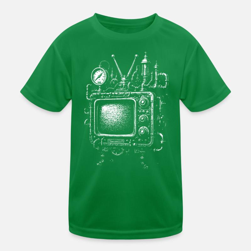 Steampunk TV Engine Kids Functional T-Shirt