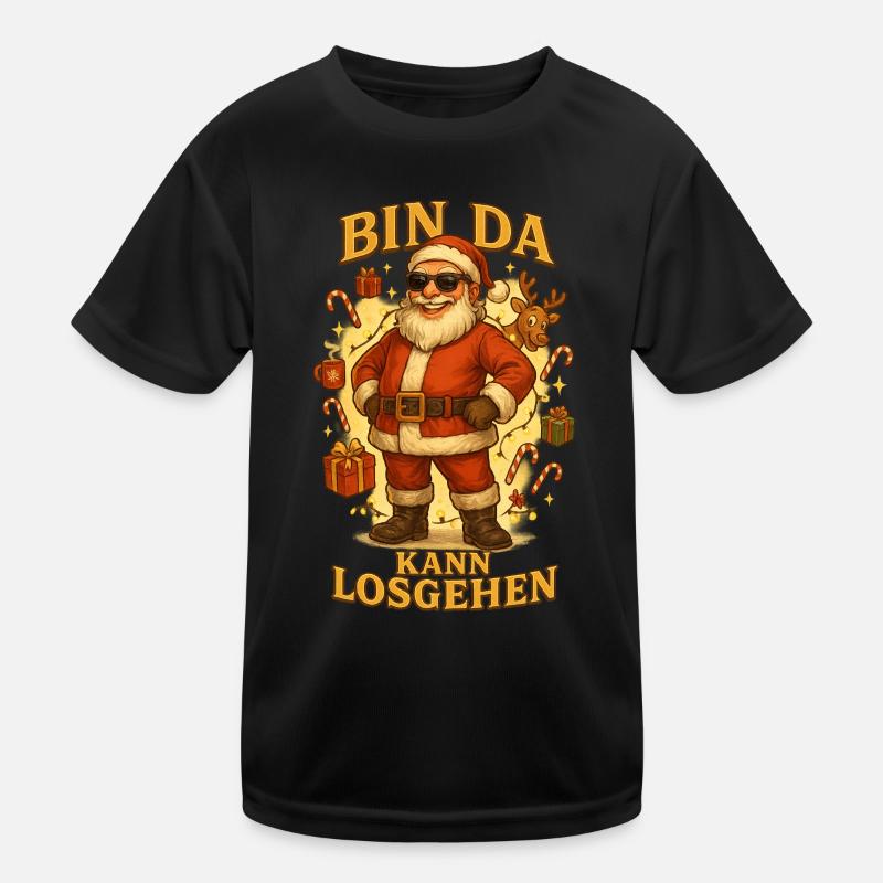Bin Da Santa Goes Holiday Joy Kids Functional T-Shirt