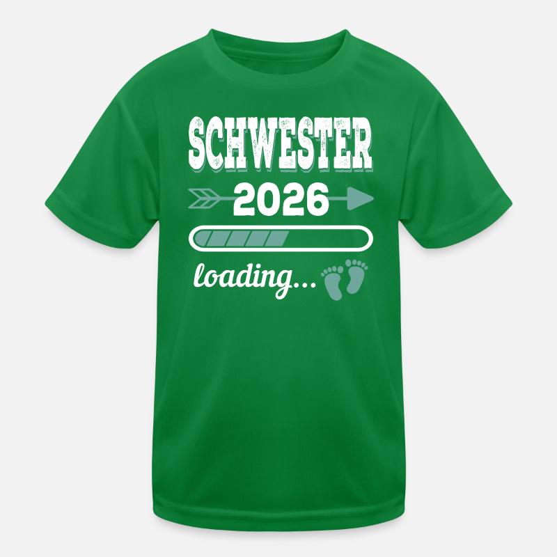 Schwester 2026 Loading Werdende Geschwister Kinder Funktions-T-Shirt