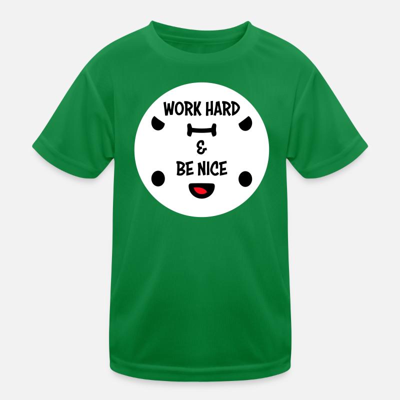 Work Hard Be Nice Motivation Positiver Geist Zitat Kinder Funktions-T-Shirt