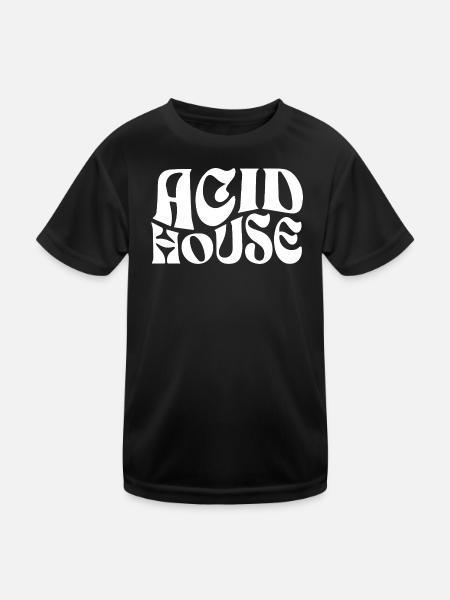 Logo typographique de l’Acid House - T-shirt sport Enfant - noir - Devant