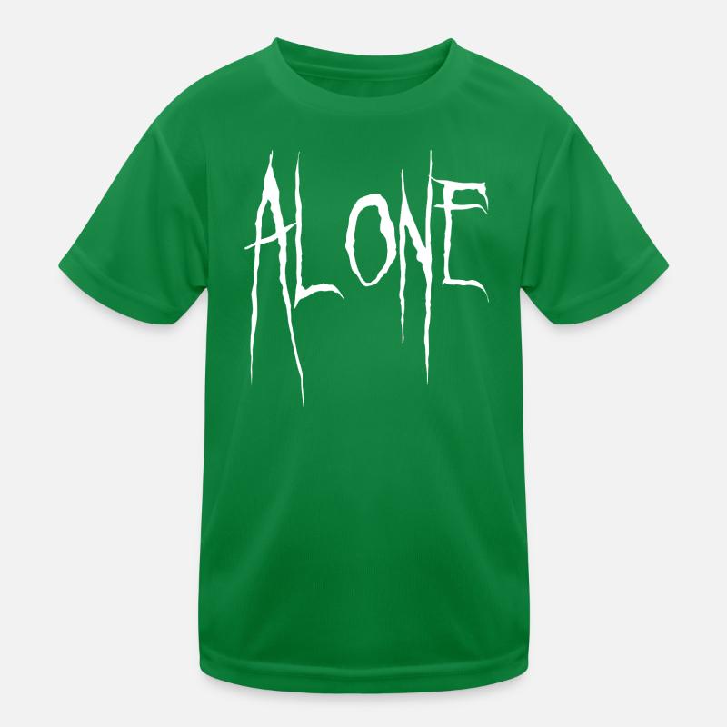 Alone Jagged Typography Kids Functional T-Shirt