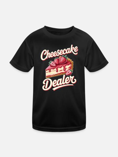 Kuchen - Kinder Funktions-T-Shirt - Schwarz - Vorne