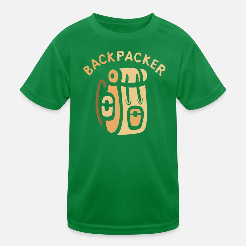 Backpacker Comic Rucksack Design Kinder Funktions-T-Shirt