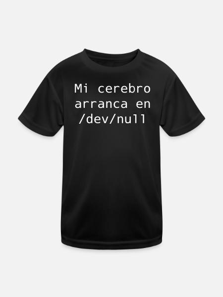 My brain starts in /dev /null - Kids Functional T-Shirt - black - Front