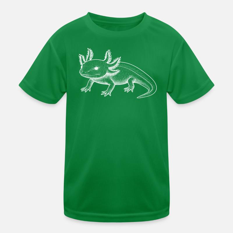 Axolotl Line Style – White Kids Functional T-Shirt
