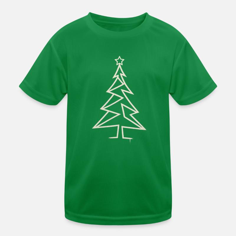 Urban Christmas Tree – Angular One-Line-Art Design Kids Functional T-Shirt