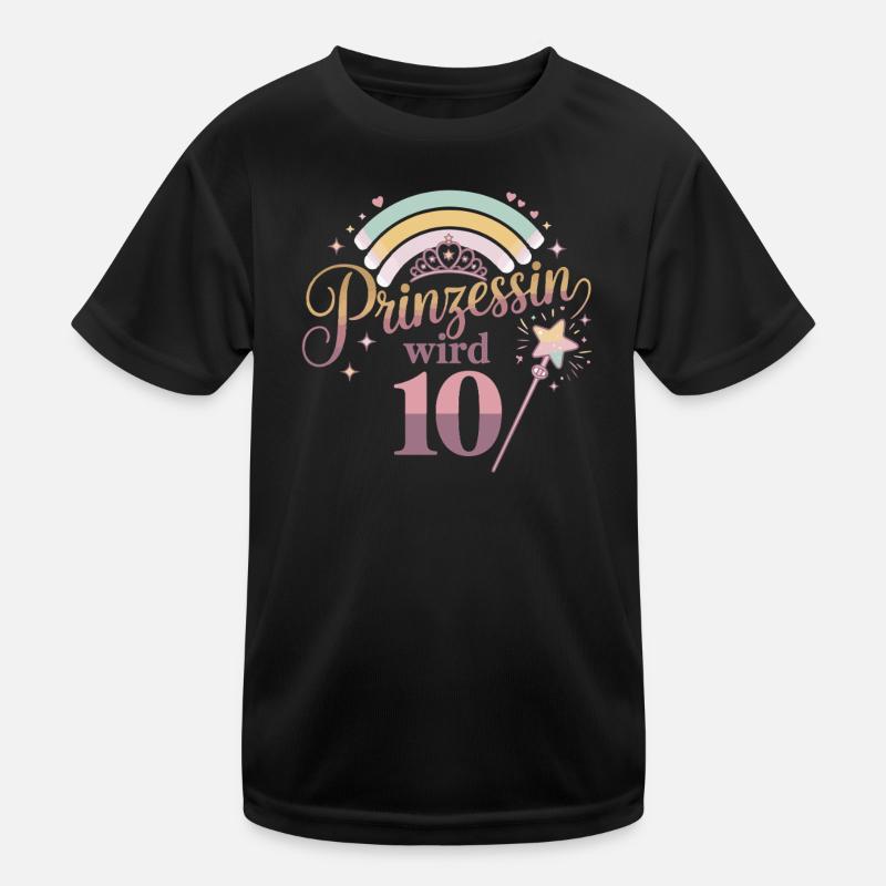 Prinzessin wird 10 – Regenbogenzauber Kinder Funktions-T-Shirt