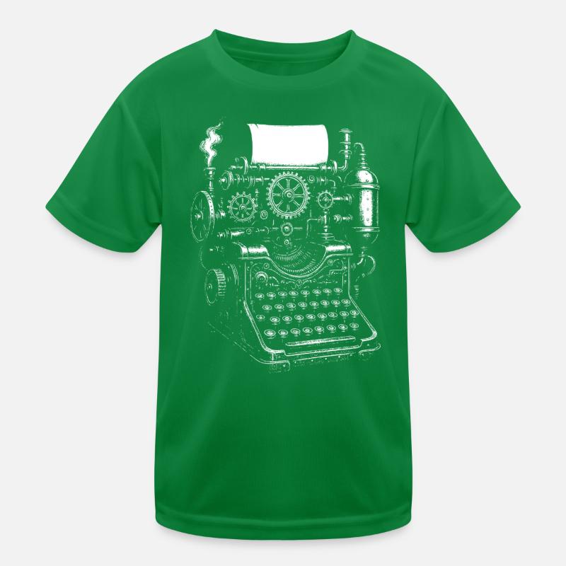 Steampunk Typewriter Gears Kids Functional T-Shirt