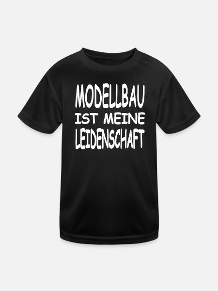 Modellbau - Kinder Funktions-T-Shirt - Schwarz - Vorne