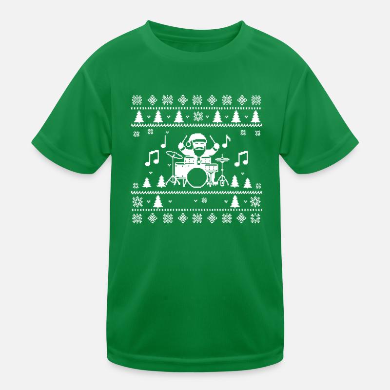 Ugly Christmas Drummer Design T-shirt sport Enfant