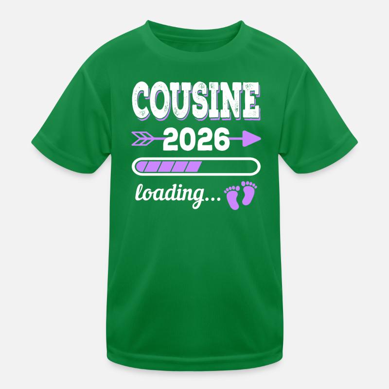 Cousine 2026 Loading Schwangerschaft Geschenkidee Kinder Funktions-T-Shirt
