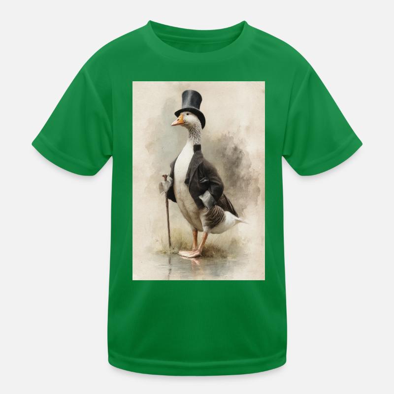 Gentleman Gans mit Zylinder Kinder Funktions-T-Shirt