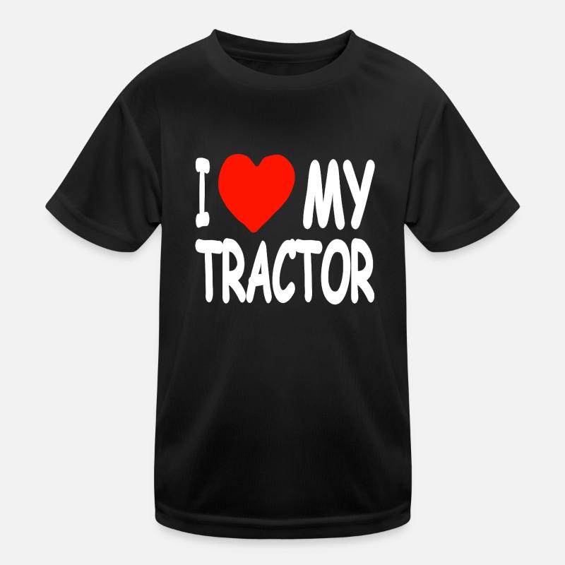 Traktor - Kinder Funktions-T-Shirt - Schwarz