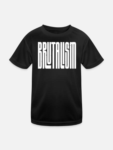 Brutalism Concrete Typography - Kids Functional T-Shirt - black - Front