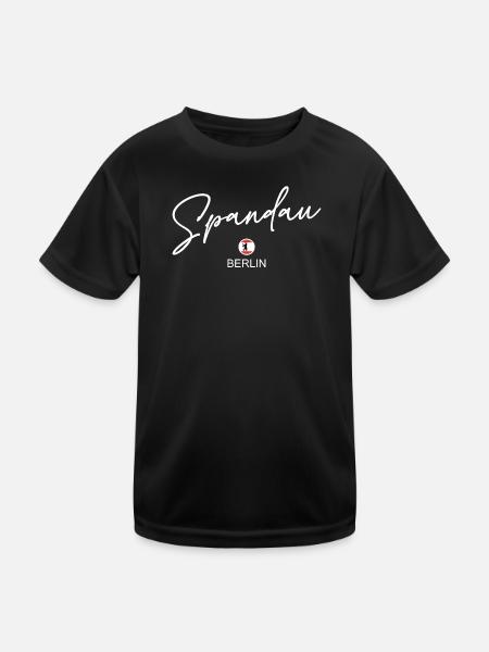 Spandau - Berlin Flag - Berlin Bear - Kids Functional T-Shirt - black - Front
