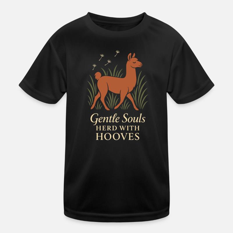 Cottagecore Lama Ästhetisches Süßes Nutztier Kinder Funktions-T-Shirt