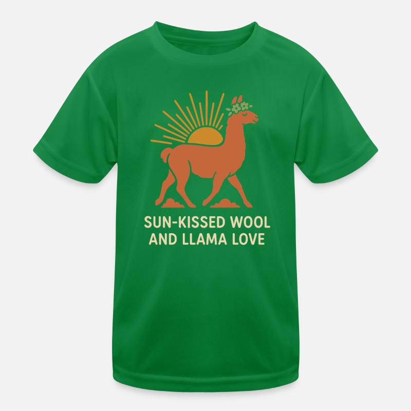 Cottagecore Lama Ästhetisches Süßes Nutztier Kinder Funktions-T-Shirt