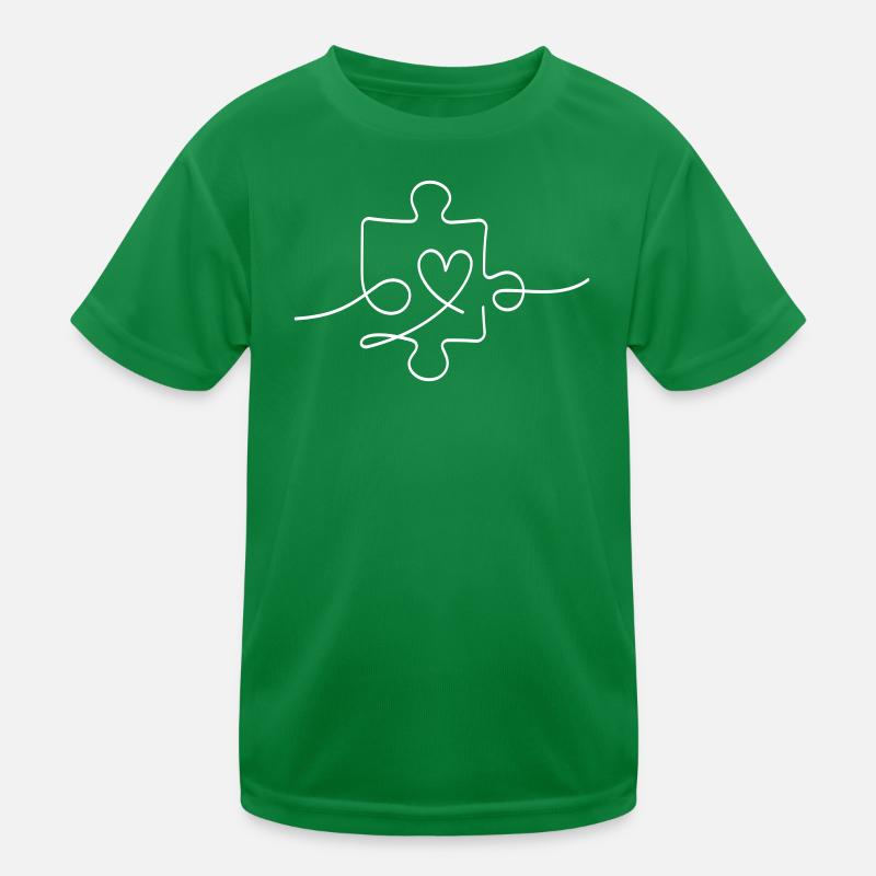 Puzzle line with heart Kids Functional T-Shirt