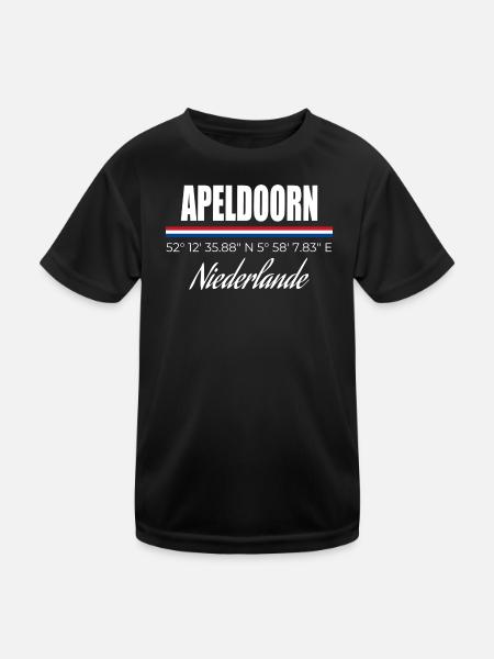 Apeldoorn - Kinder Funktions-T-Shirt - Schwarz - Vorne