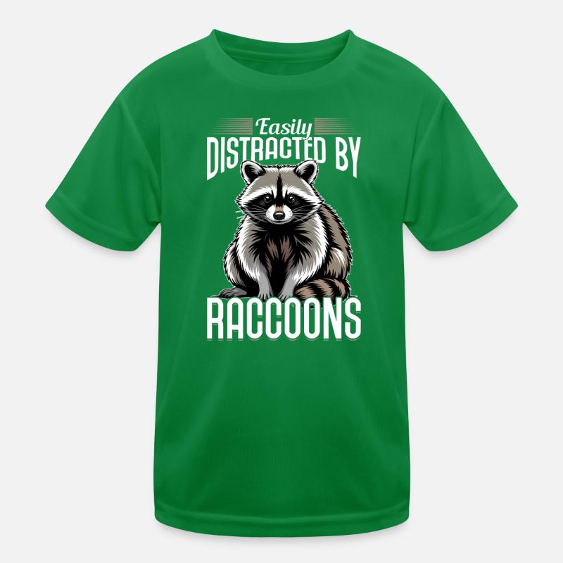 Funny Raccoon Kids Functional T-Shirt