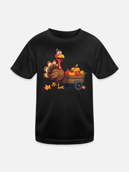 Thanksgiving Funny Thanksgiving Turkey - Kids Functional T-Shirt - black - Front