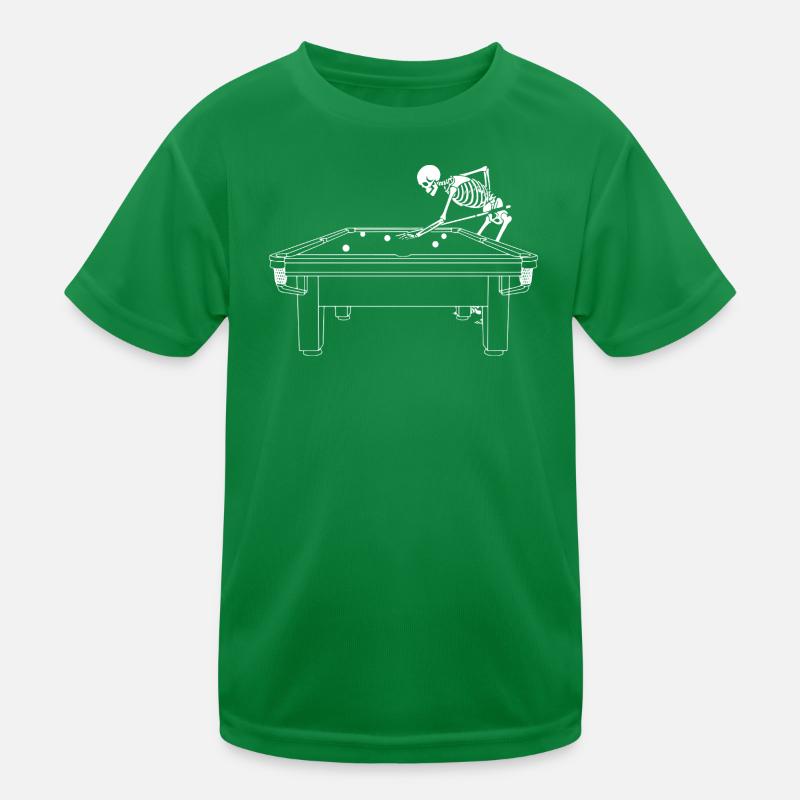 Skeleton spielt Snooker Kinder Funktions-T-Shirt