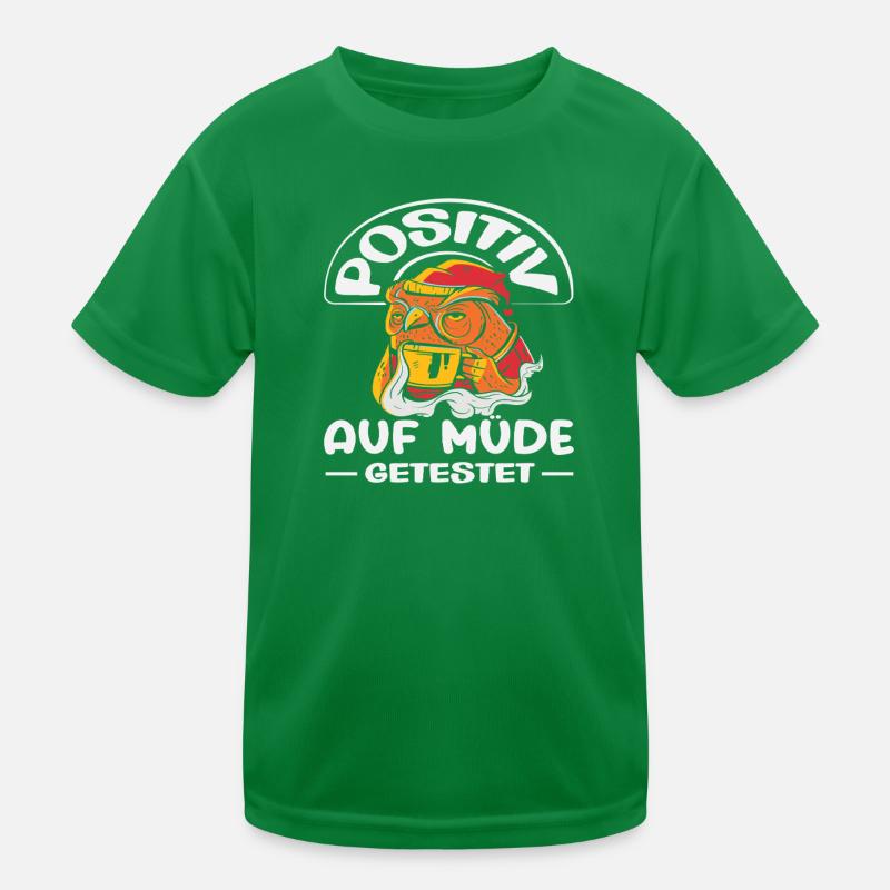 Positiv auf Müde getestet Eule Humor Kinder Funktions-T-Shirt