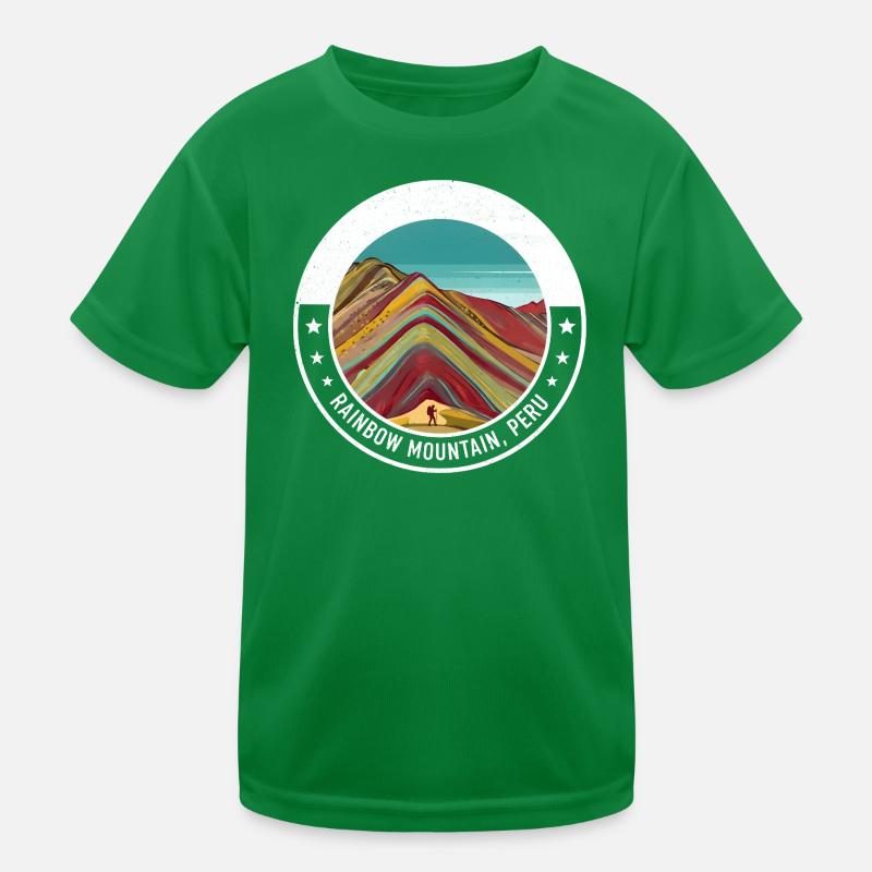 Regenbogenberg Peru Farbexplosion Kinder Funktions-T-Shirt
