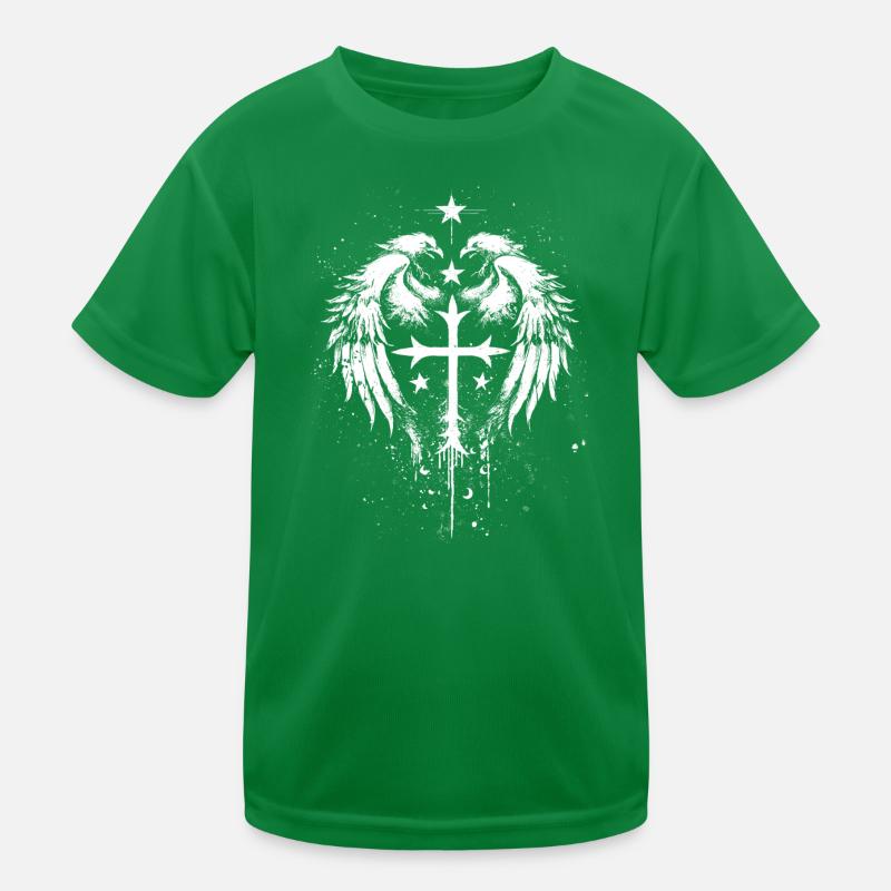 Goth Gothic Emo Kreuz Kinder Funktions-T-Shirt