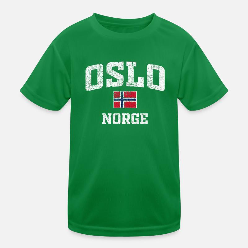 Oslo Norge Distressed Flag Tee Kinder Funktions-T-Shirt