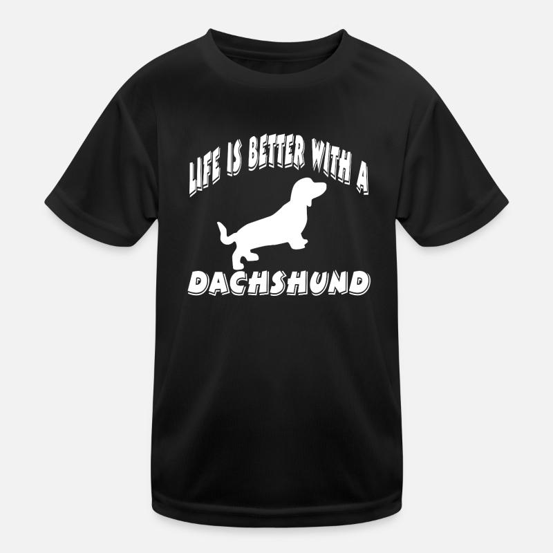 Dackel Kinder Funktions-T-Shirt