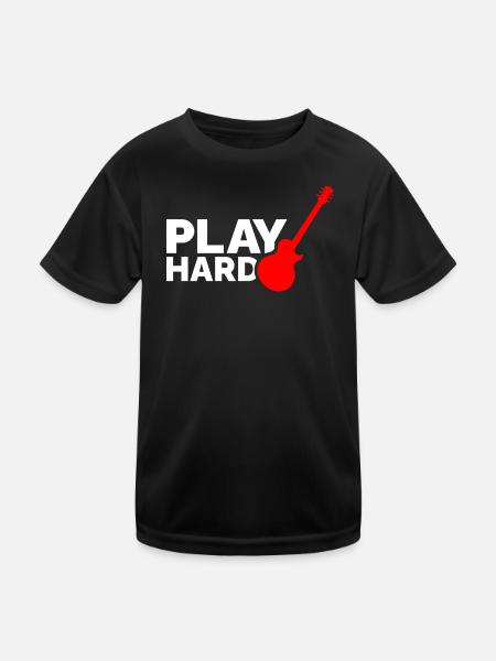 Play Hard - Kinder Funktions-T-Shirt - Schwarz