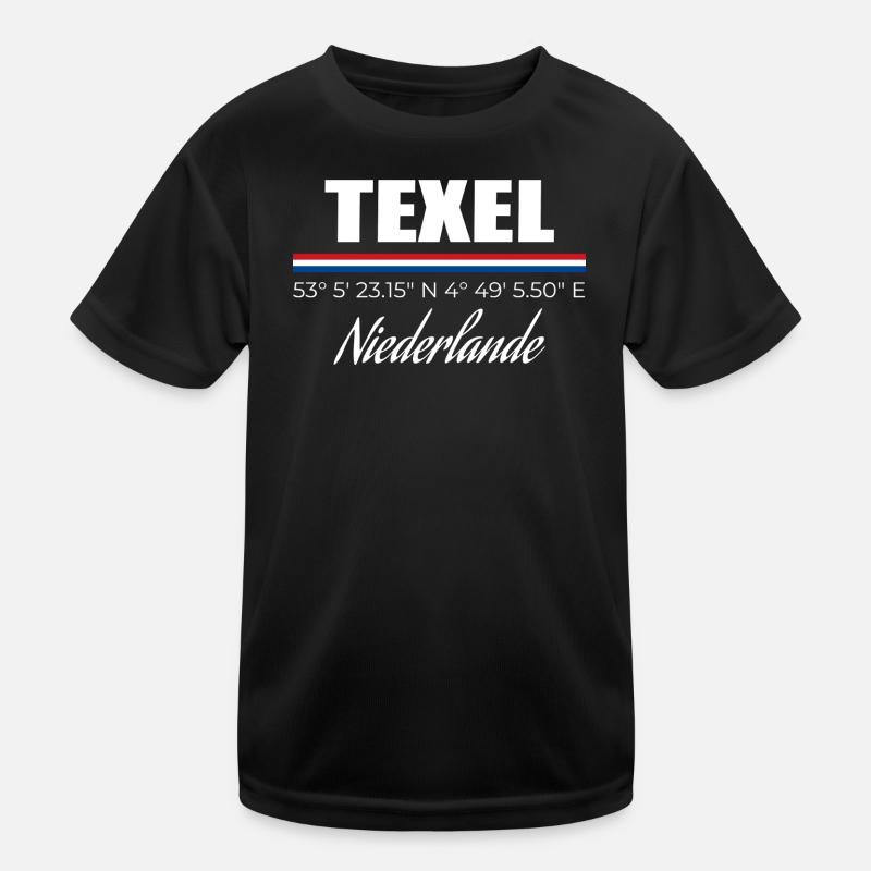Texel - Kinder Funktions-T-Shirt - Schwarz
