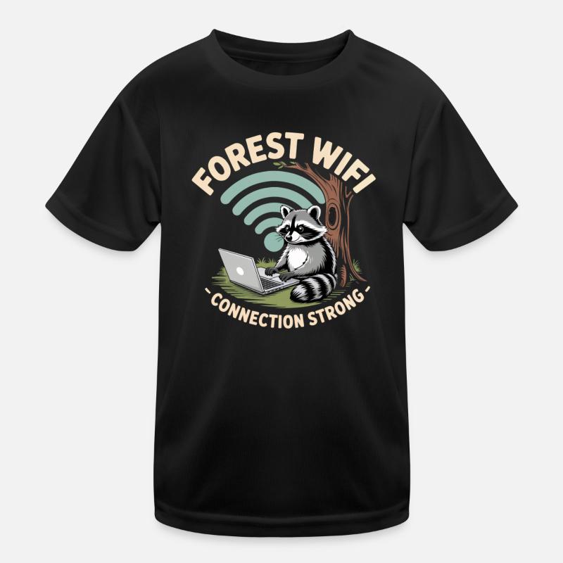 Lustiger Waschbär - Forest Wifi Kinder Funktions-T-Shirt