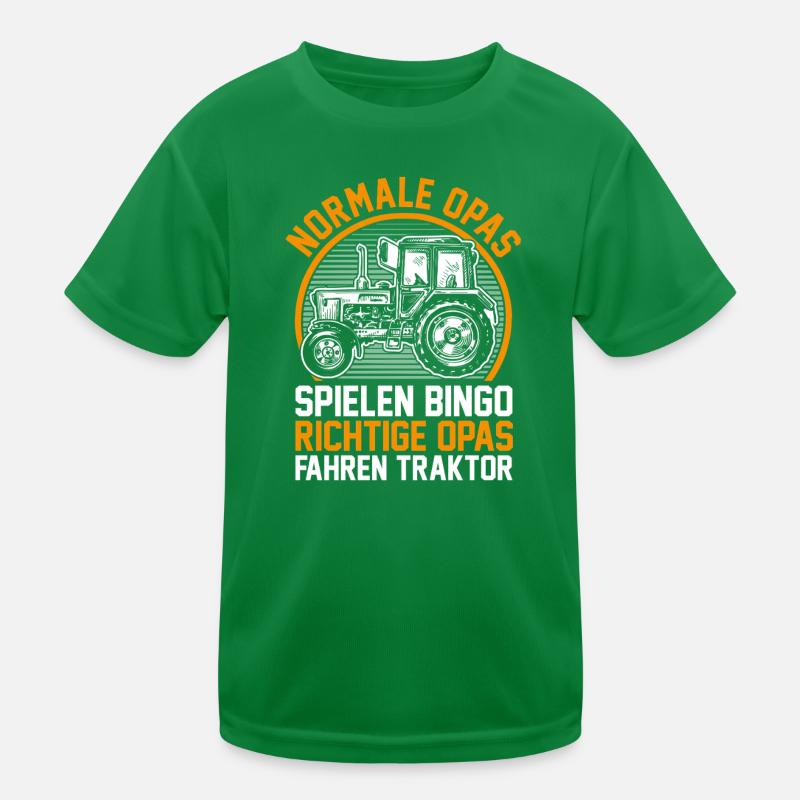 Landwirt Bauernhof Farmer Bauer Opa Großvater Trak Kinder Funktions-T-Shirt