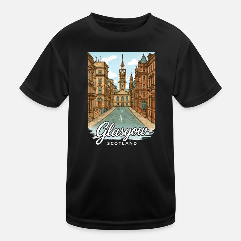 Glasgow Scotland Kids Functional T-Shirt