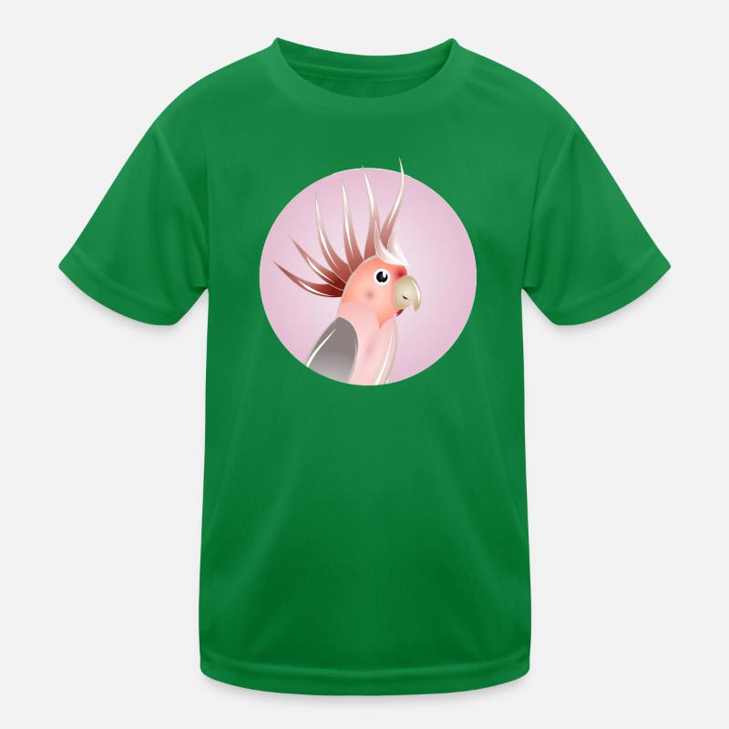 Elegant cockatoo in pastel circle Kids Functional T-Shirt