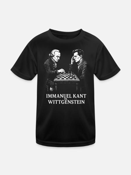 Duel d’échecs Kant vs Wittgenstein - T-shirt sport Enfant - noir - Devant