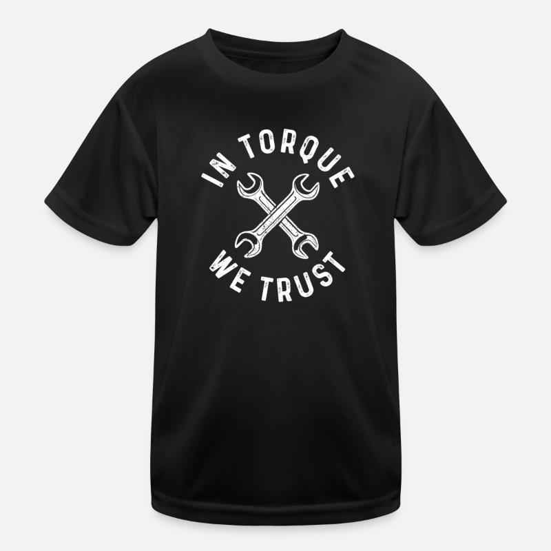 In Torque We Trust Racing Car Muscle Car Kids Functional T-Shirt
