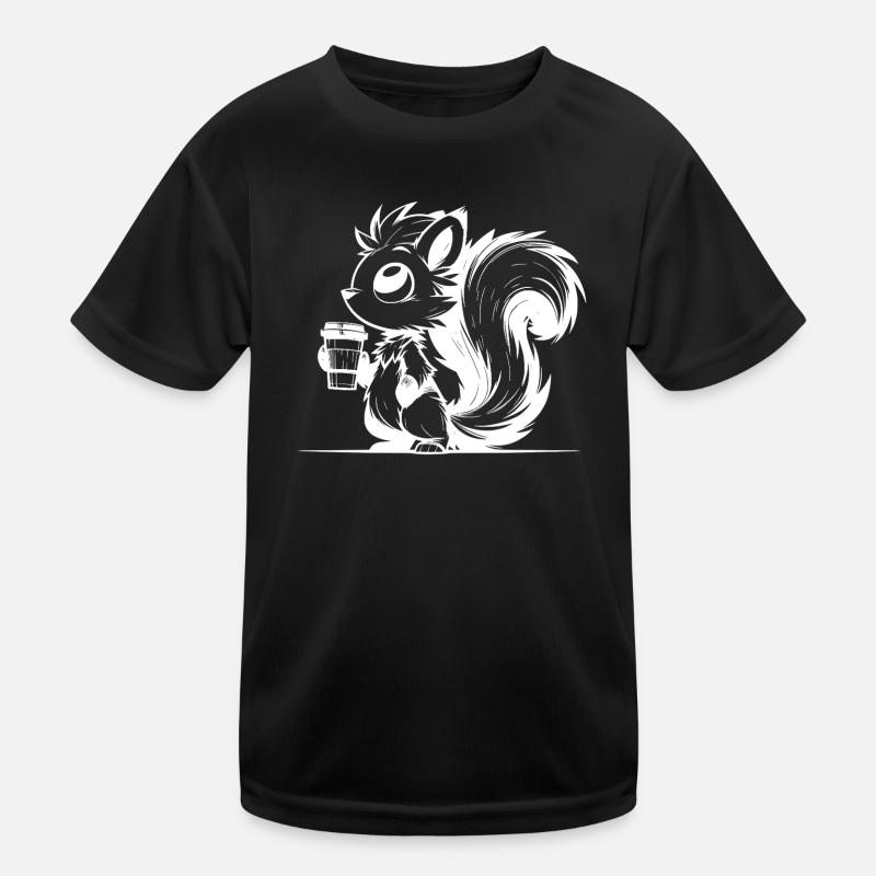 Eichhörnchen im Koffeinrausch - Bin schon wach Kinder Funktions-T-Shirt