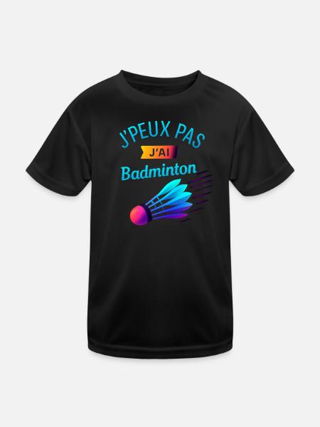 Jpeux Pas Jai Badminton - T-shirt sport Enfant - noir - Devant