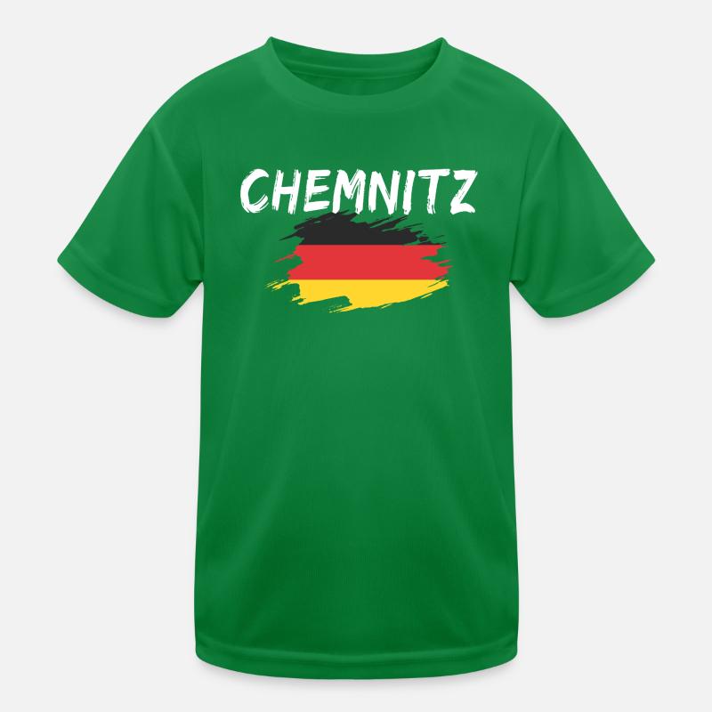 Chemnitz Germany Flag Kids Functional T-Shirt