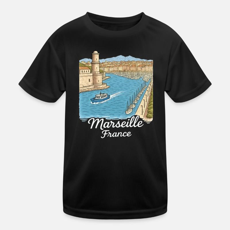 Marseille Frankreich Kinder Funktions-T-Shirt