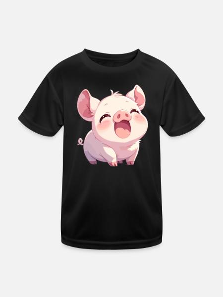 Cochon Cochon - T-shirt sport Enfant - noir - Devant